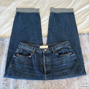 MOTHER Blue Jeans with Gray Cuffs